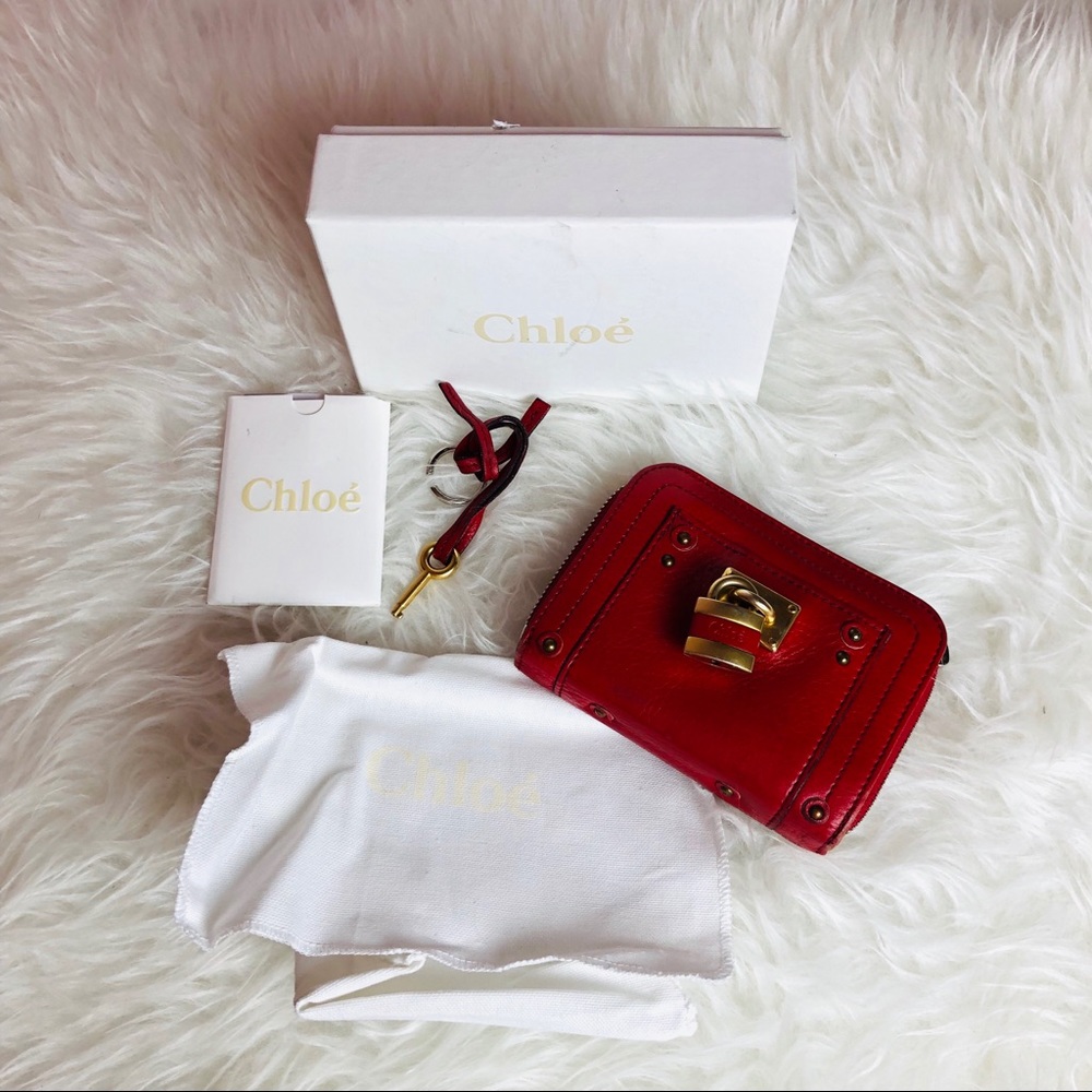 Chloe red paddington wallet